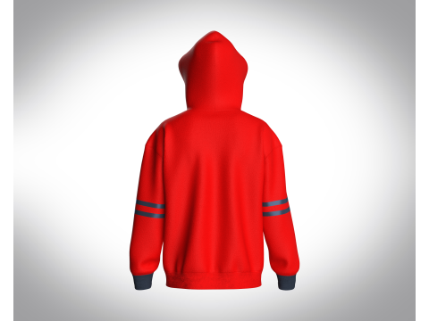 Men Red Stylish Hoodie Model 3D