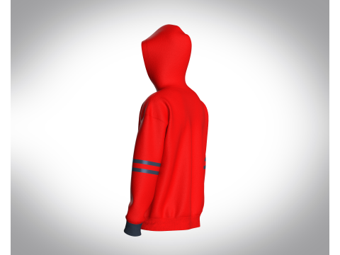 Men Red Stylish Hoodie Model 3D