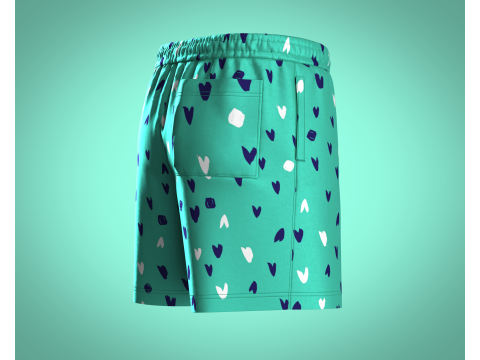 Men Shorts Pant - Summer Print 3D Model