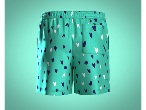 Men Shorts Pant - Summer Print 3D Model