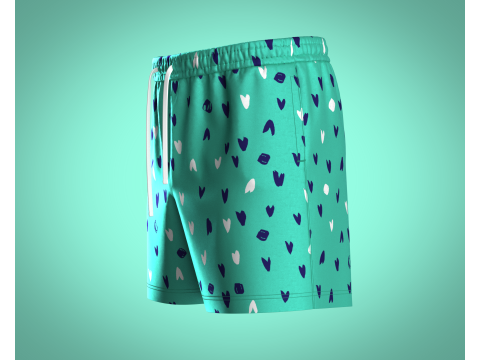 Men Shorts Pant - Summer Print 3D Model