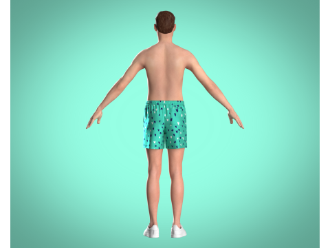 Men Shorts Pant - Summer Print 3D Model