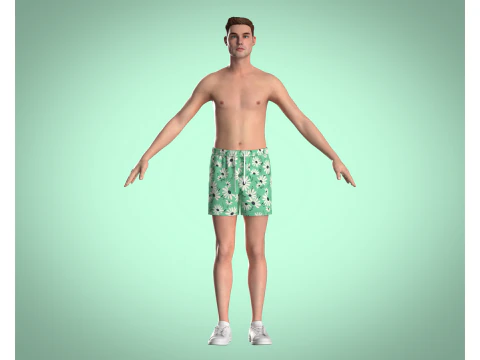 Men Shorts Pant - Summer 3D Model