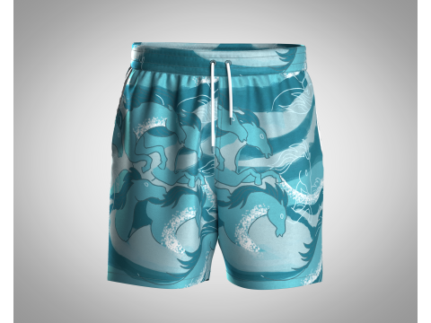 Men Shorts Pant - Ride The Wave 3D Model