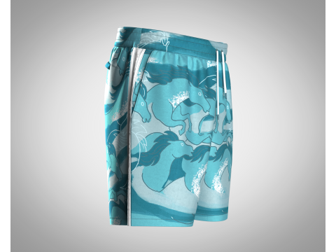 Men Shorts Pant - Ride The Wave 3D 模型