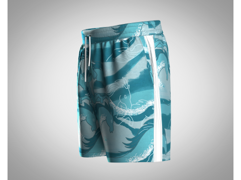 Men Shorts Pant - Ride The Wave 3D 模型