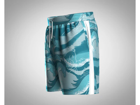 Men Shorts Pant - Ride The Wave 3D Model