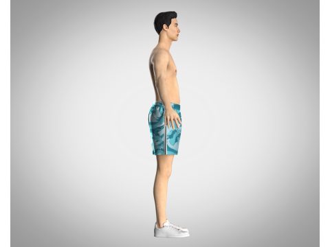 Men Shorts Pant - Ride The Wave 3D 模型