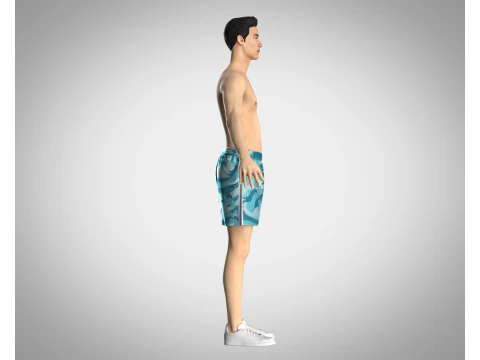Men Shorts Pant - Ride The Wave 3D Model