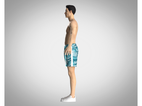 Men Shorts Pant - Ride The Wave 3D 模型