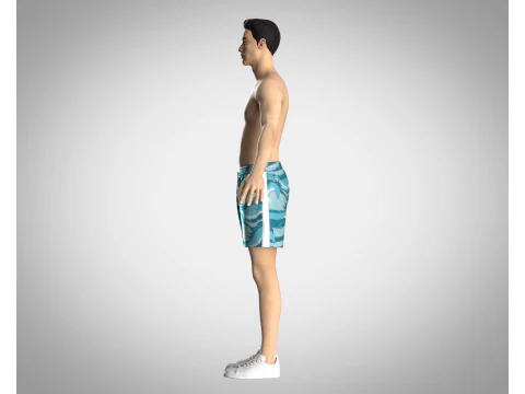 Men Shorts Pant - Ride The Wave 3D Model