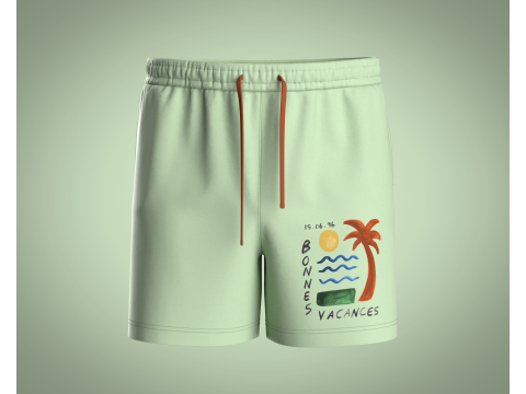 Men Shorts Pant - Painterly Scenic 3D Model