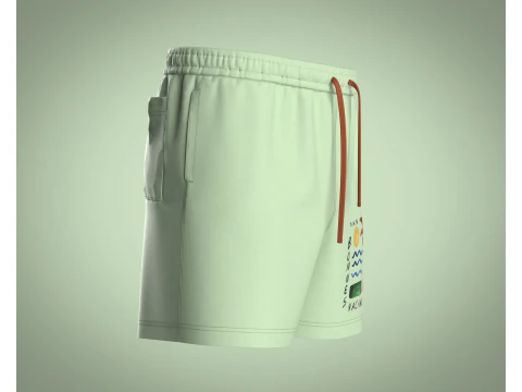 Men Shorts Pant - Painterly Scenic 3D Model