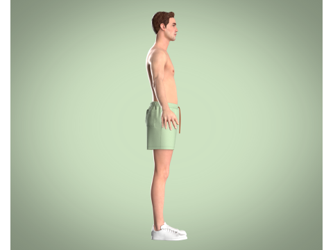 Men Shorts Pant - Painterly Scenic 3D Model
