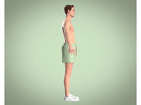 Men Shorts Pant - Painterly Scenic 3D Model