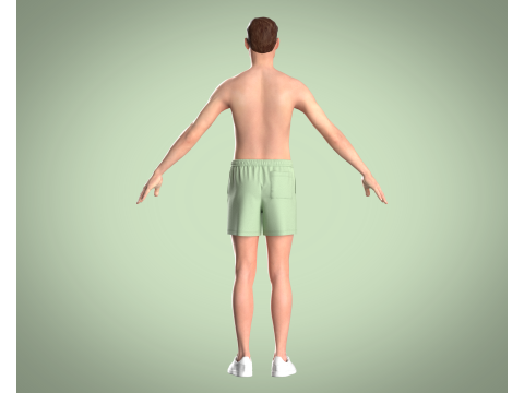 Men Shorts Pant - Painterly Scenic 3D Model
