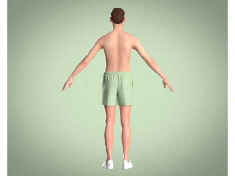 Men Shorts Pant - Painterly Scenic 3D Model