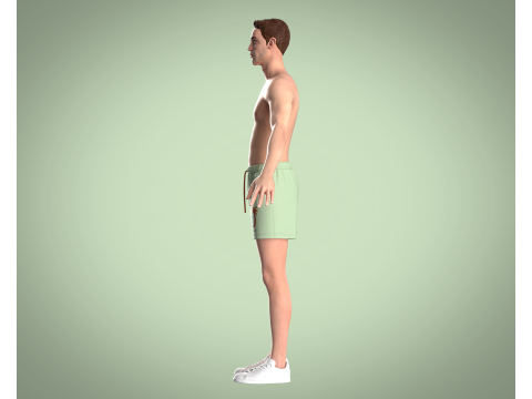Men Shorts Pant - Painterly Scenic 3D Model