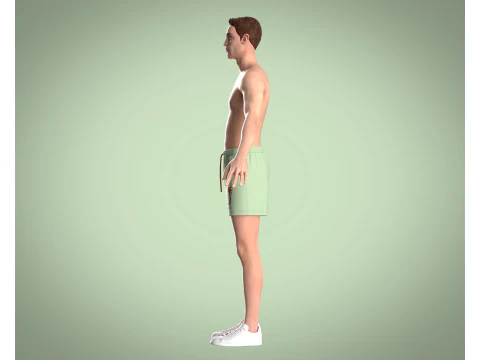 Men Shorts Pant - Painterly Scenic 3D Model