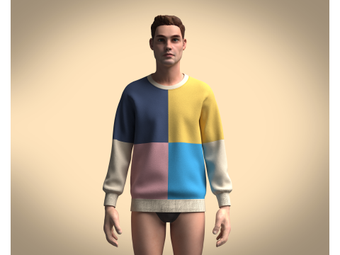 Men Sweatshirt Multi Color - V2 3D Model