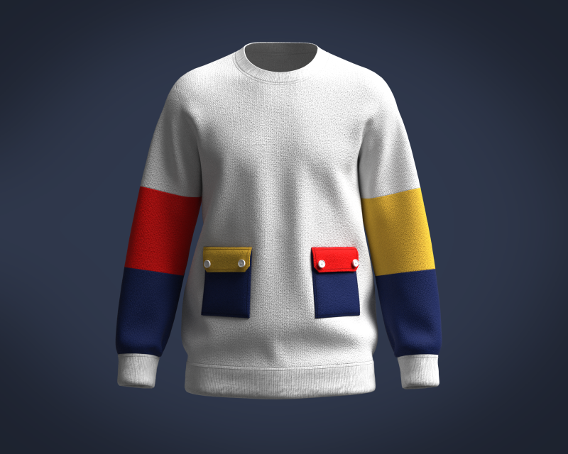 Men Sweatshirt Multi Color 3Dモデル .c4d .max .obj .3ds .fbx .stl .blend 