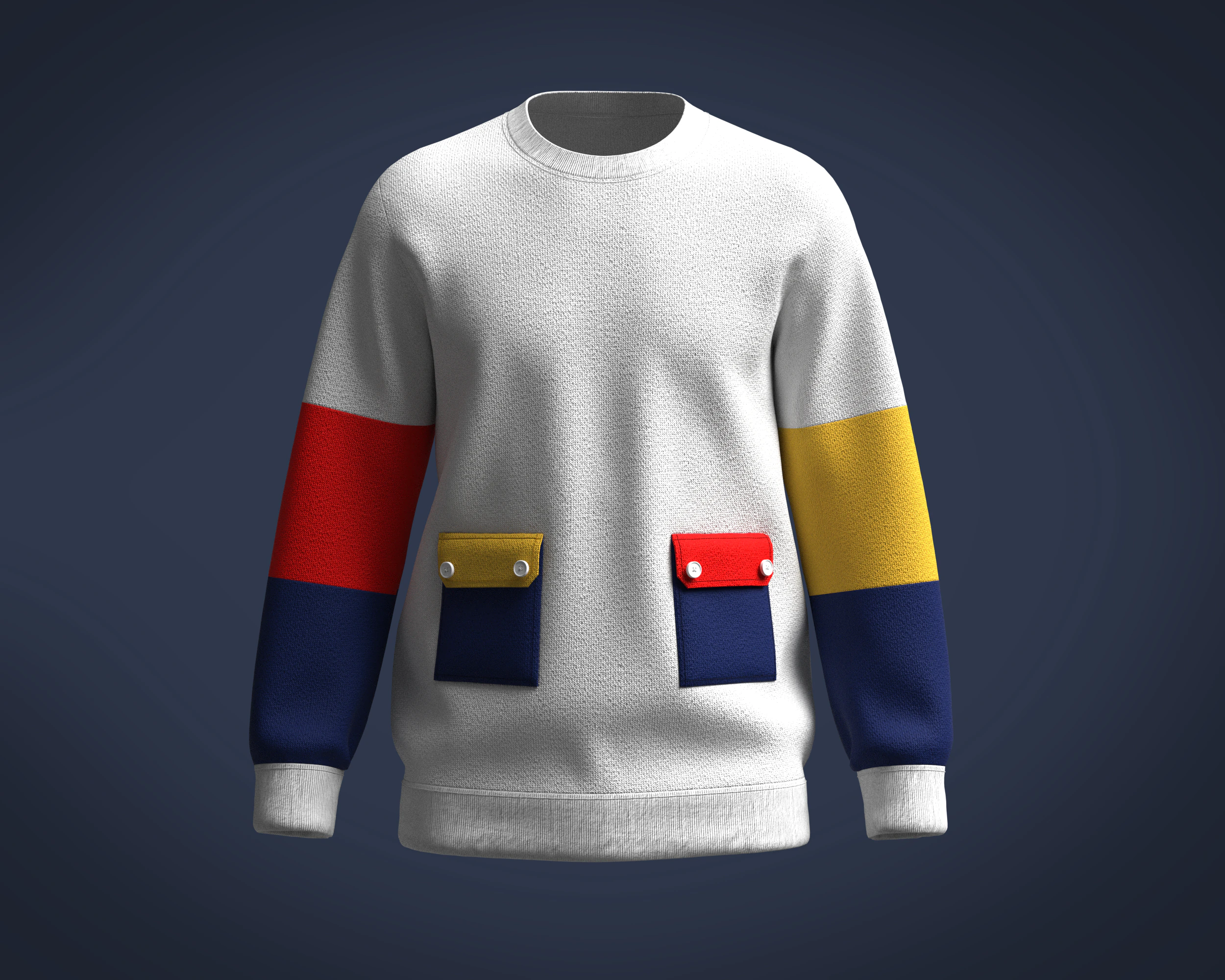 Men Sweatshirt Multi Color 3D Model .c4d .max .obj .3ds .fbx .stl .blend 