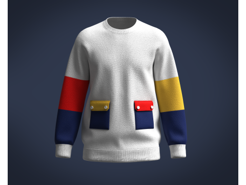 Men Sweatshirt Multi Color 3D Model