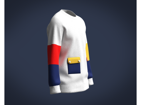 Men Sweatshirt Multi Color 3Dモデル