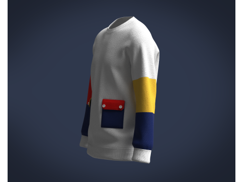 Men Sweatshirt Multi Color 3Dモデル