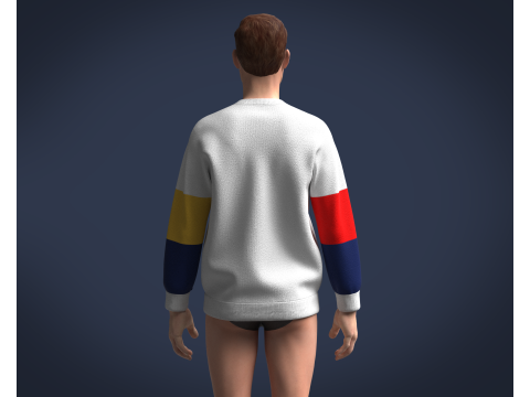 Men Sweatshirt Multi Color 3Dモデル