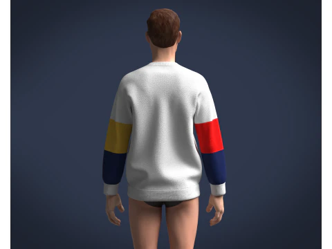 Men Sweatshirt Multi Color 3D Model