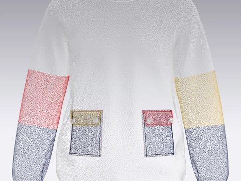 Men Sweatshirt Multi Color 3D Model