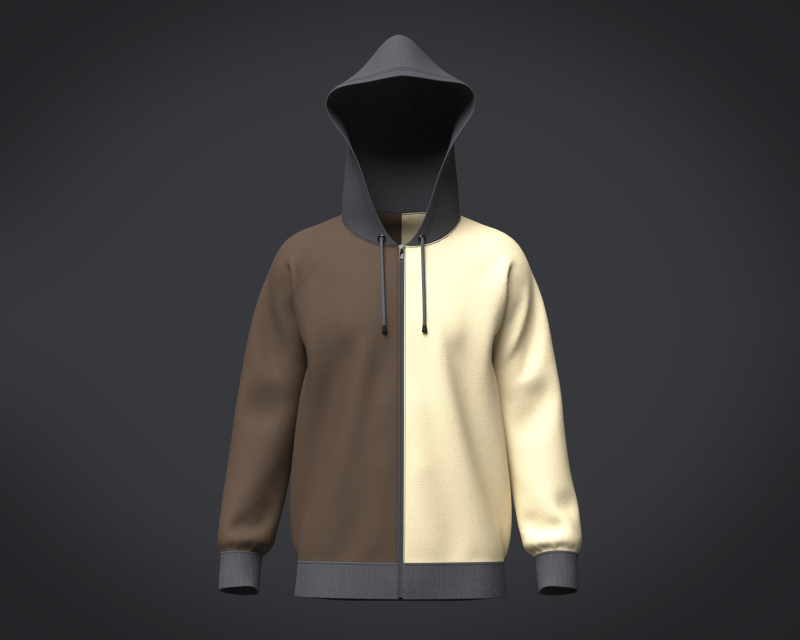 Men Two Color Hoodie V2 3D 模型 .c4d .max .obj .3ds .fbx .stl .blend 
