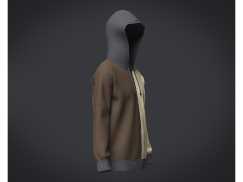 Men Two Color Hoodie V2 3D 模型