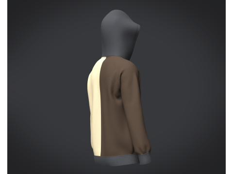 Men Two Color Hoodie V2 3D 模型