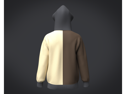Men Two Color Hoodie V2 3D 模型