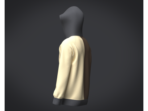 Men Two Color Hoodie V2 3D 模型