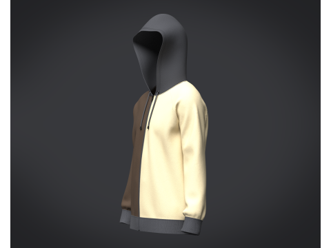 Men Two Color Hoodie V2 3D 模型