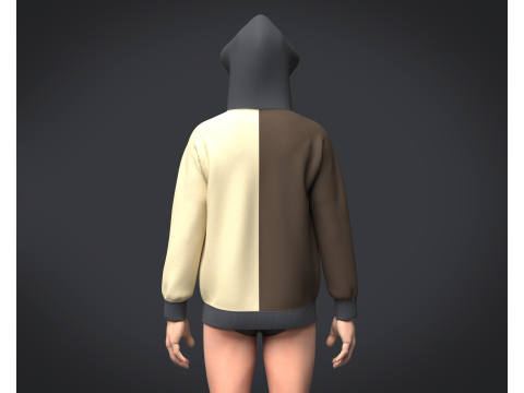 Men Two Color Hoodie V2 3D 模型