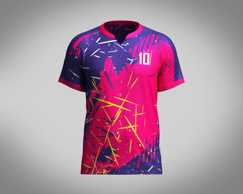 Men Soccer Red Magenta Jersey Player-10 3D मॉडल .c4d .max .obj .3ds .fbx .stl .blend 