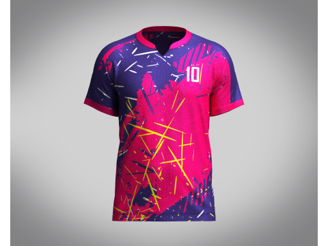 Men Soccer Red Magenta Jersey Player-10 Model 3D
