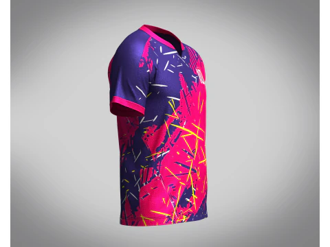 Men Soccer Red Magenta Jersey Player-10 3D Model