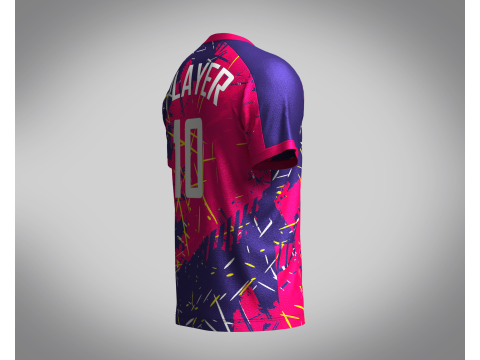 Men Soccer Red Magenta Jersey Player-10 3D मॉडल
