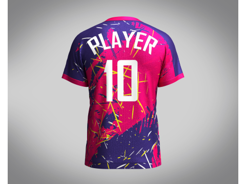 Men Soccer Red Magenta Jersey Player-10 3D मॉडल