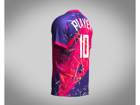 Men Soccer Red Magenta Jersey Player-10 3D मॉडल