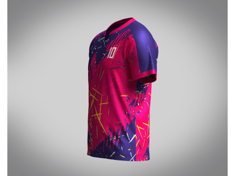 Men Soccer Red Magenta Jersey Player-10 3D मॉडल
