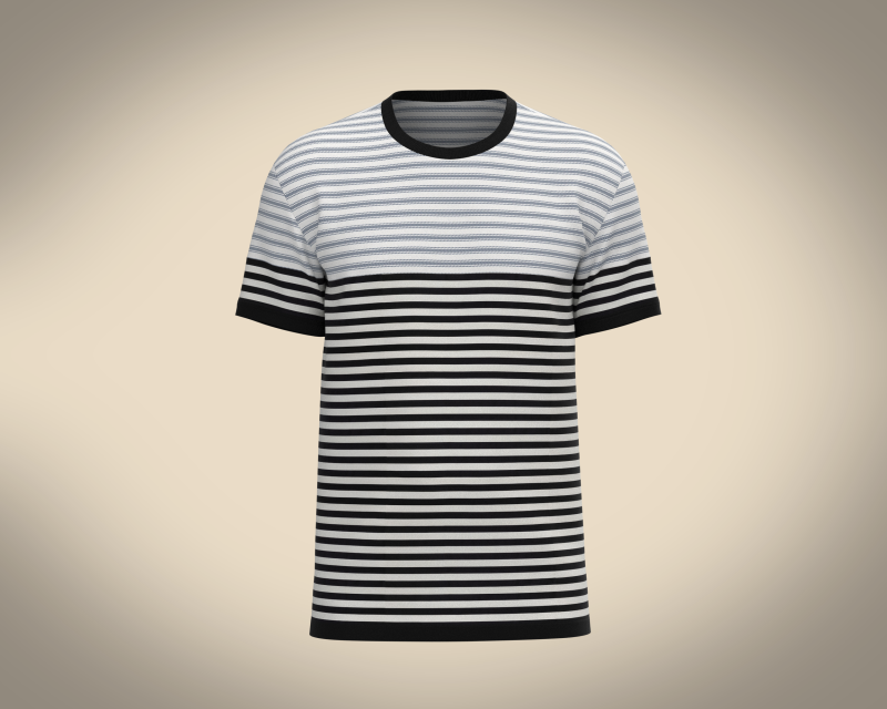 Men Stripe T-Shirt 3Dモデル .c4d .max .obj .3ds .fbx .stl .blend 