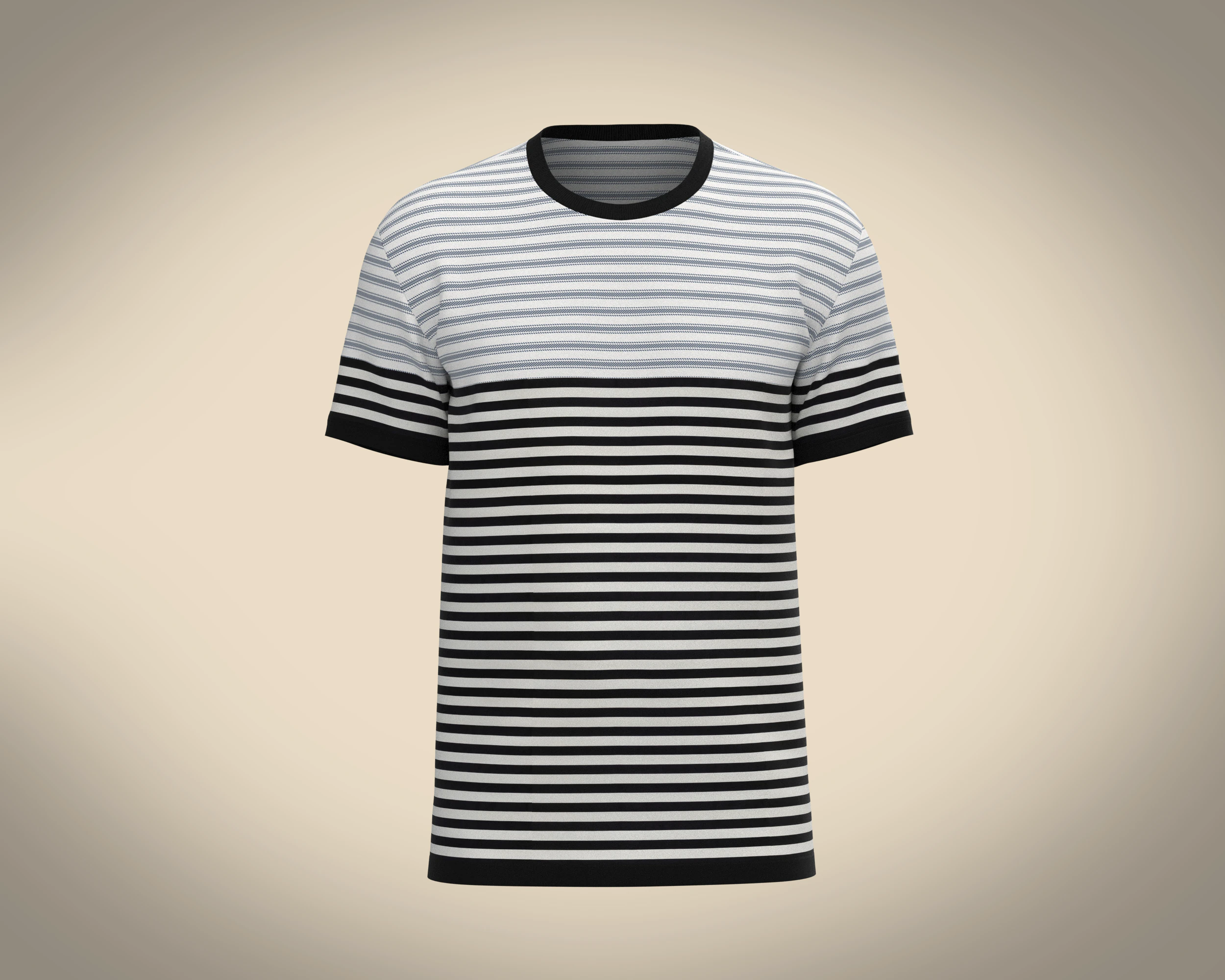Men Stripe T-Shirt 3D Model .c4d .max .obj .3ds .fbx .stl .blend
