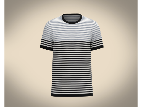 Men Stripe T-Shirt 3D 模型