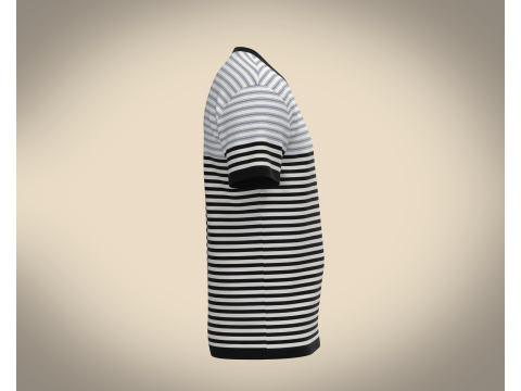 Men Stripe T-Shirt 3Dモデル